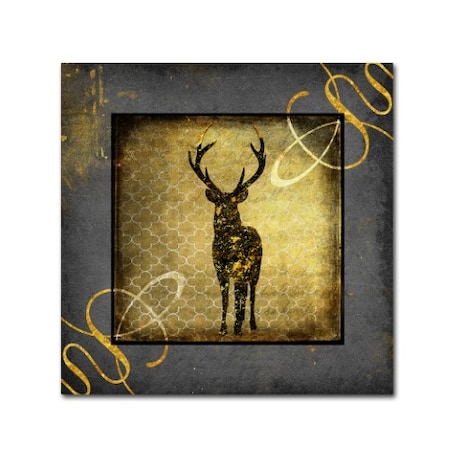 LightBoxJournal 'Black & Gold - Stag' Canvas Art,18x18